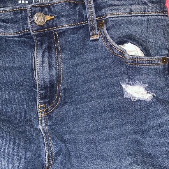 Gap Girlfriend Jeans Womens 8R Distressed Mid-Rise Dark Wash Denim Casual Pants - Picture 5 of 12